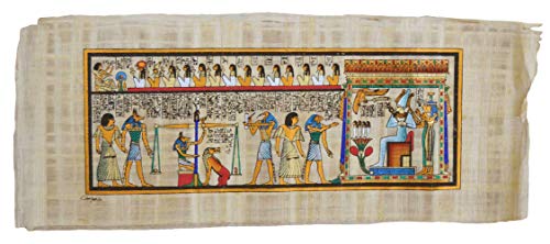 PAPIRO Egipcio Original del Juicio Final Conocido como Hunefer's Judgement, Papiro Hecho y Pintado a Mano en Egipto. Mide 80x30 cm Aprox.