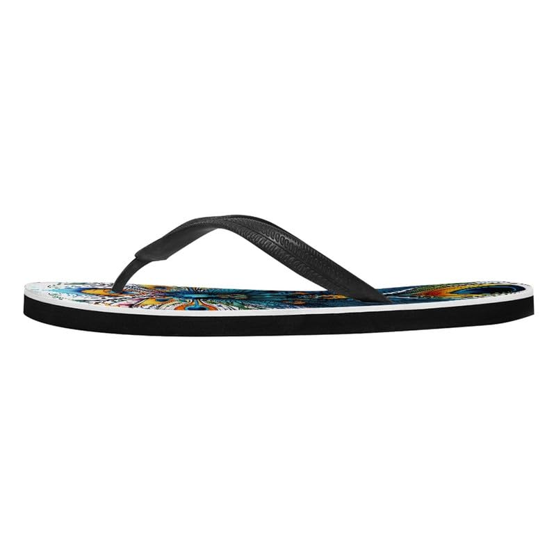 Women Geometry Flip Flop Sandal, Sunset Butterfly Hotel Travel Footwear Lotus Comfort Slippers Flip Flop Sandals3