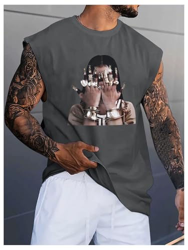 Image of RoseSeek Summer Retro Graphic Tank Top Hippop Streetwear Y2K Tees