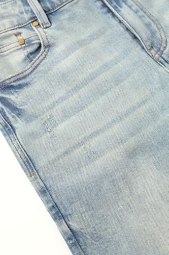 Men's Retro Distressed Washed Ripped Jeans with Stretchy Slim Fit for Daily Comfort Jeans 6