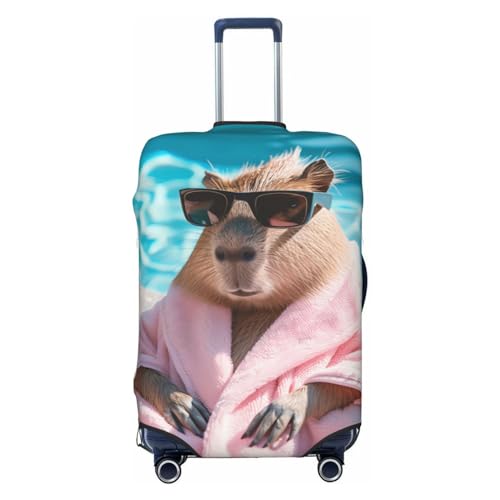 Island Vacation Guinea Pig Luggage Cover Protector Anti-Scratch Washable Fits 18-32 Inch Luggage-Large