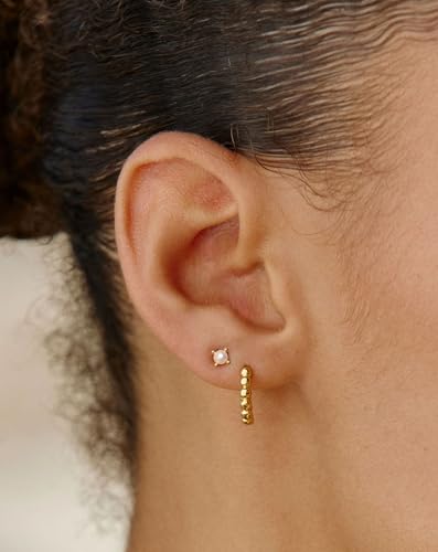 14K Gold Plated Hypoallergenic Pearl Stud Earrings for Women Dainty Pearl Studs Earrings for Wedding Bridal Jewelry4