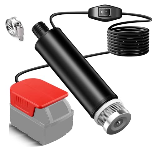 Tauchpumpe für Milwaukee 18V Akku M18, Elektrische Wasserpumpe 30L/MIN Wasserdurchfluss mit Kabellänge 4 Meter, Für Schwimmbäder, Aquarien, Springbrunnen, Teiche und Wasserspiele (Ohne Akku) Tauchpumpe für Milwaukee 18V Akku M18, Elektrische Wasserpumpe 30L/MIN Wasserdurchfluss mit Kabellänge 4 Meter, Für Schwimmbäder, Aquarien, Springbrunnen, Teiche und Wasserspiele (Ohne Akku)