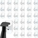 Taiyin 4 Pcs Wall Mount Spray Bottle Hooks Holder Spray Bottle Hanger Adhesive Hook to Create Storage Space Rack Organizer Hanger for Cabinet Kitchen Variety Surfaces (White)