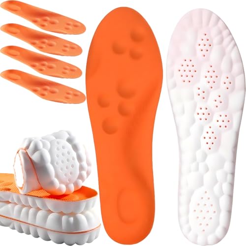 2Pairs 2026 New Upgraded 4D Cloud Insoles Men & Women Memory Foam Cloud Insoles Anti-Fatigue Automatically Adapt to Foot and Shoe Shape Fit Arch Support for Foot Pain Relief and Fatigue Reduction