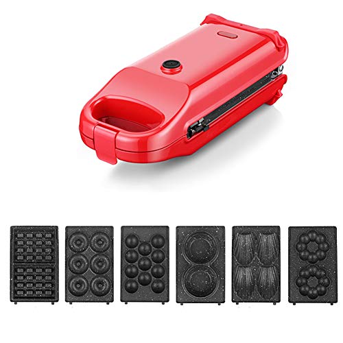 JZH-kitchen Waffeleisen 5 in 1, Sandwichmaker Tisch-Grill, 5 Abnehmbare Grillplatten...