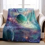 Manta de Felpa Estrellas y nebulosas 100 x 130 cm Microfibra de Alta Densidad para Mayor Confort, Ideal para Adultos y Niños
