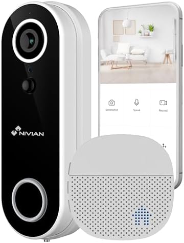 NIVIAN - Video Timbre Inteligente WiFi con Cámara Full HD, Audio ...