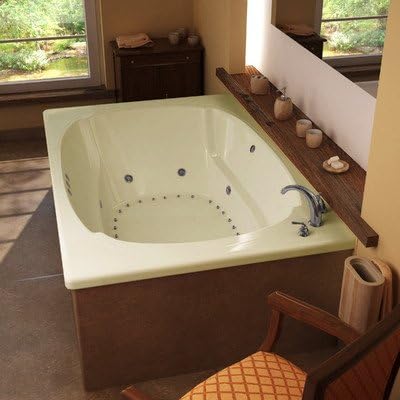 4872CDL St. Lucia 72" x 48" Rectangular Salon Spa Drain Location: Left, Finish: White, Trim Finish: Polished Chrome