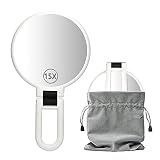 Dolovemk Travel Makeup Mirror with Stand,Suspended Makeup Mirror,Hand Mirrors with Handle Double Sid