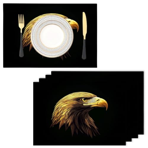 Sets de table cuisine lin coton résistant chaleur lot 6 noir - 2