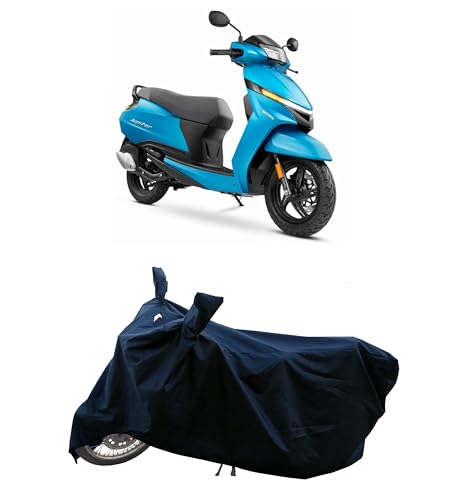Image of All Season Protection Bike Cover for New TVS Jupiter 110 Bike Cover with Water-Resistant and Dust Proof Premium 190T Fabric Entire Navy