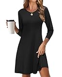 MOLERANI Women's Long Sleeve Casual Loose T-Shirt Dress
