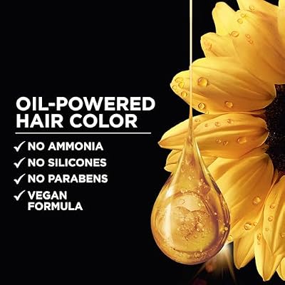 Garnier Olia Hair Color, Ammonia-Free Permanent Hair Dye, Oil-Powered Formula for 100% Gray Coverage and 3x Shinier Hair, Vegan & Cruelty Free, 1.0 Black, 2 Count