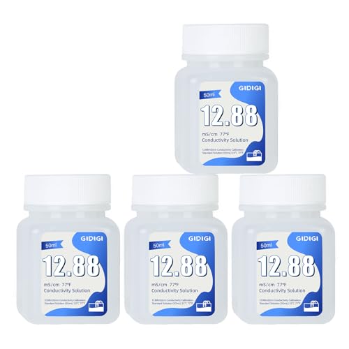 Image of EC Calibration Solution 4 * 50ml 12.88mS /cm for TDS EC Salt Meters | TDS Calibration Solution Kits, High-Precision Calibration, For TDS Meter, EC Meter and Salinity Meters