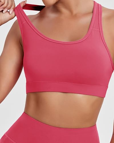 Image of Oalka Women's Racerback Sports Support Workout Running Bras | Oalka Women's Racerback Sports Support Workout Running Bras