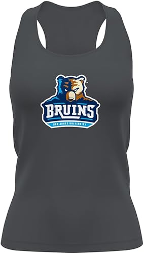 Camiseta deportiva sin mangas oficial de la NCAA Collegiate para mujer, con espalda cruzada, logotipo primario, colección carbón