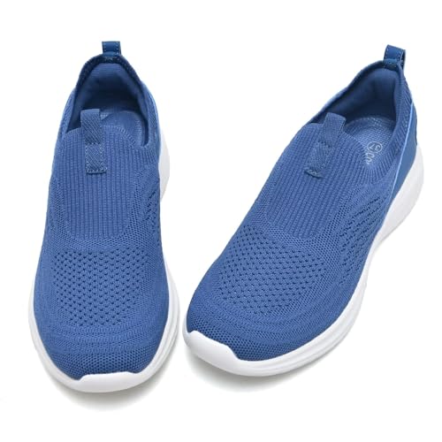 Image of TIOSEBON Women's Walking Tennis Shoes Knit Comfortable Slip on Breathable Mesh Lightweight Sneaker