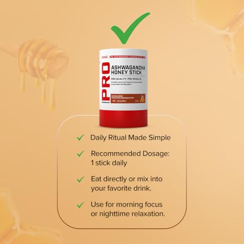Image of GNC Ashwagandha Honey Stick | Powerful Ayurvedic Adaptogen Formulation for Stress Relief, Energy & Recovery | With Ashwagandha & Honey | 30 Servings | Caffeine-Free | Vegetarian | 80g