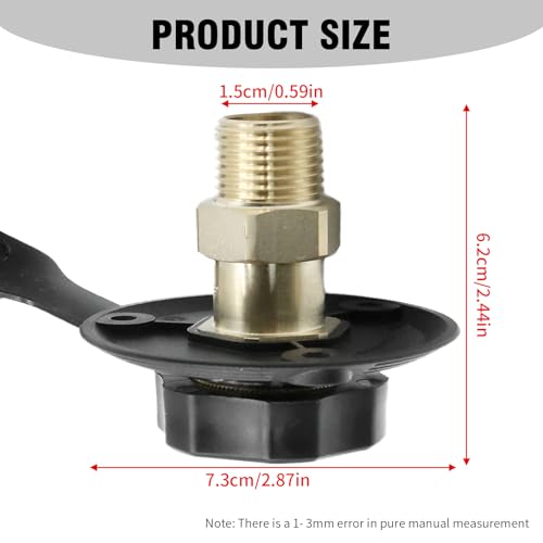 Image of Saihisday Flange RV Fresh Water Inlet, 3 /4 NH Female to 1 /2 NPT Male RV City Water Inlet with Check Valve, RV Water Connection Inlet with Dust Plug for RV Camper Motorhome Trailer Marine