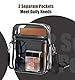 MoKo Transparente Crossbody Schultertasche, Station Genehmigte Tragetasche mit Abnehmbarem Gurt Statium Approved Klare Breiftasche für Arbeit Sport Spiele und Konzerte - Schwarz
