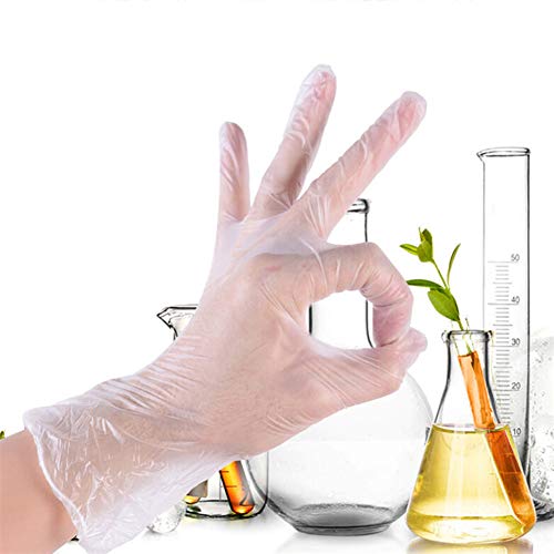 Ellepigy 100 x Disposable Plastic Gloves Polythene Safe for Catering Hairdressers Gloves