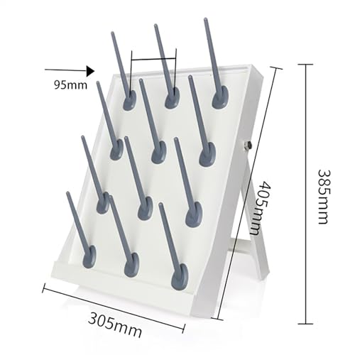 Escurridor de cristalería de Laboratorio con Ganchos Desmontables, diseño Plegable para un Secado eficiente de Utensilios de Laboratorio y Ahorro de Espacio.