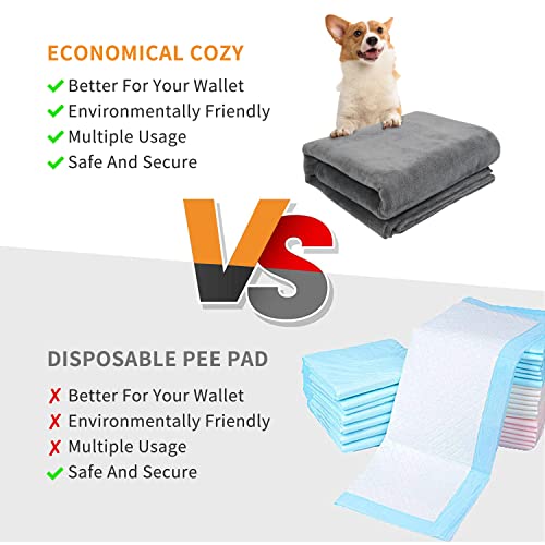 2 Packs Washable Dog Puppy Pads for Floor, Non-Slip Reusable Pee Pad for Dogs, Fast Absorbent Pet Whelping Pads & Playpen Mat for Incontinence (100x70cm Grey) - Image 6