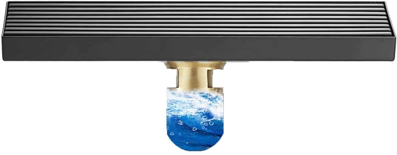 Shower Floor Drain，Linear Drain with Hair Strainer,SUS319 Rectangle(30cm(11.8''))