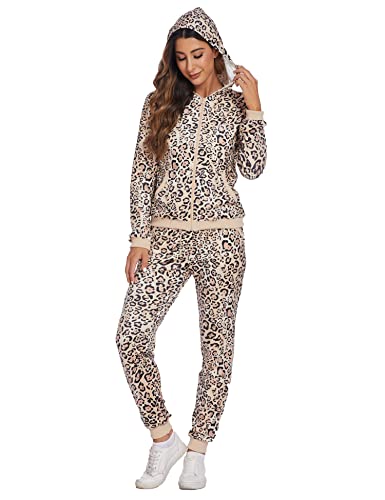 Hotouch Women's Sweatsuit Set Velour Hoodie Pocket Tracksuits Jogging Suits #TOP17