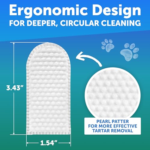 Image of Dental Finger Wipes for Dogs Teeth - 50 Count - Unscented Dog Dental Wipes