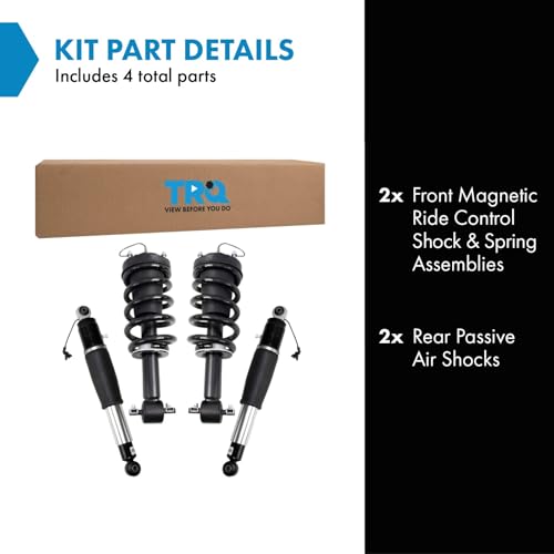 Image of TRQ Front Rear Loaded Strut Spring Assembly Shock Absorber LH Driver RH Passenger Side Pair 4pc Set for Chevy GMC Suburban Tahoe Yukon Z95 MagneRide MRC