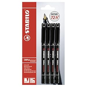 Overheadstift – STABILO OHPen universal – permanent fijn – 4 stuks – zwart