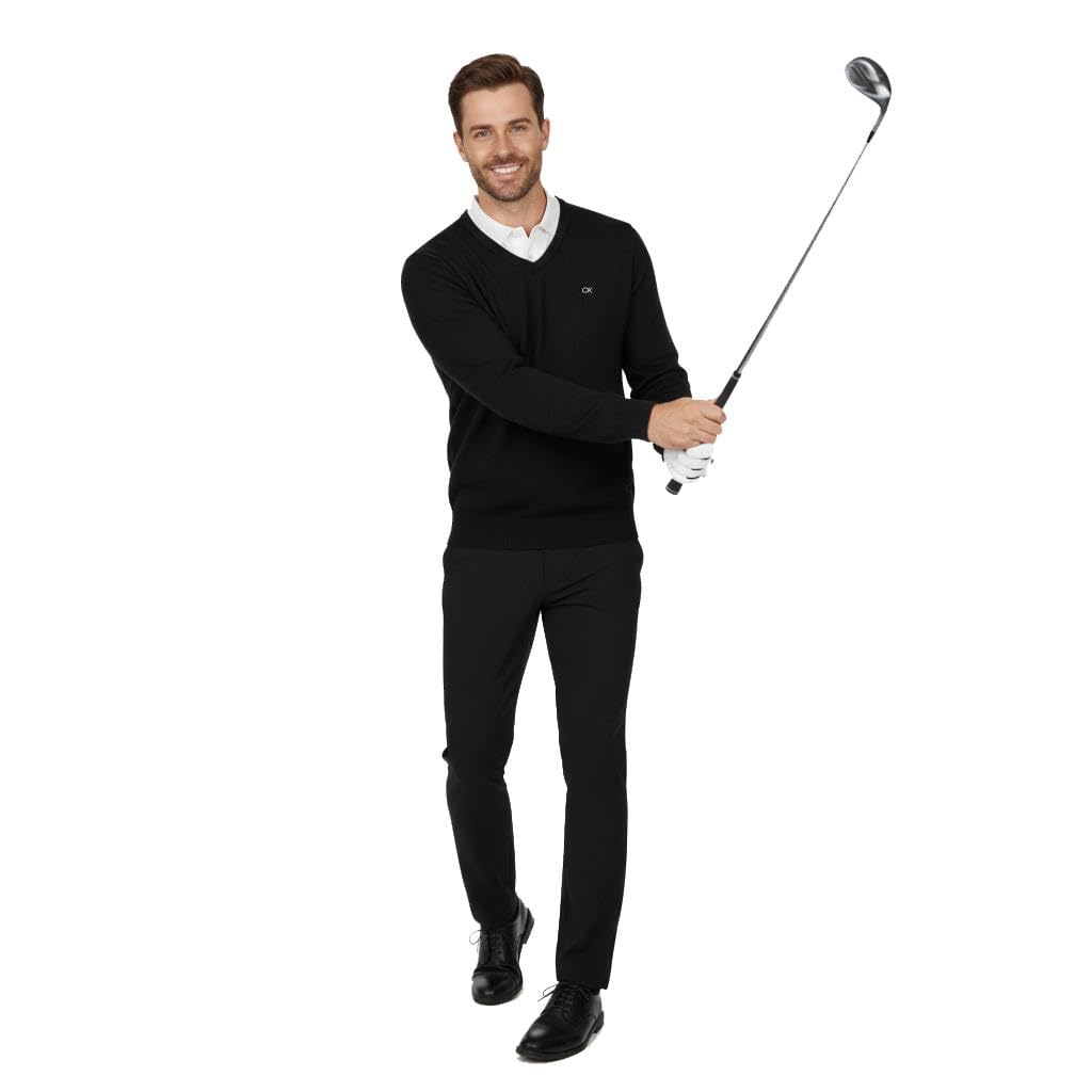 Calvin Klein Herren Pullover mit V-Ausschnitt - Schwarz - M.
