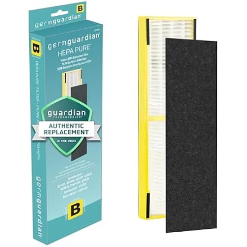 GermGuardian, Filter B HEPA Pure Genuine Air Purifier Filter, Removes 99.97% of Pollutants, Wildfire Smoke, Odors, for Ac4825, Ac4300, Ac4850, Ac4880, Ac4900, Cdap4500, Ap2200, Flt4825