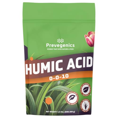 Prevegenics Humic Acid Powder 0-0-10 | Premium Soluble Fertilizer & Soil Conditioner | Enhances Nutrient Uptake Root Growth & Microbial Activity (1.5 pounds)