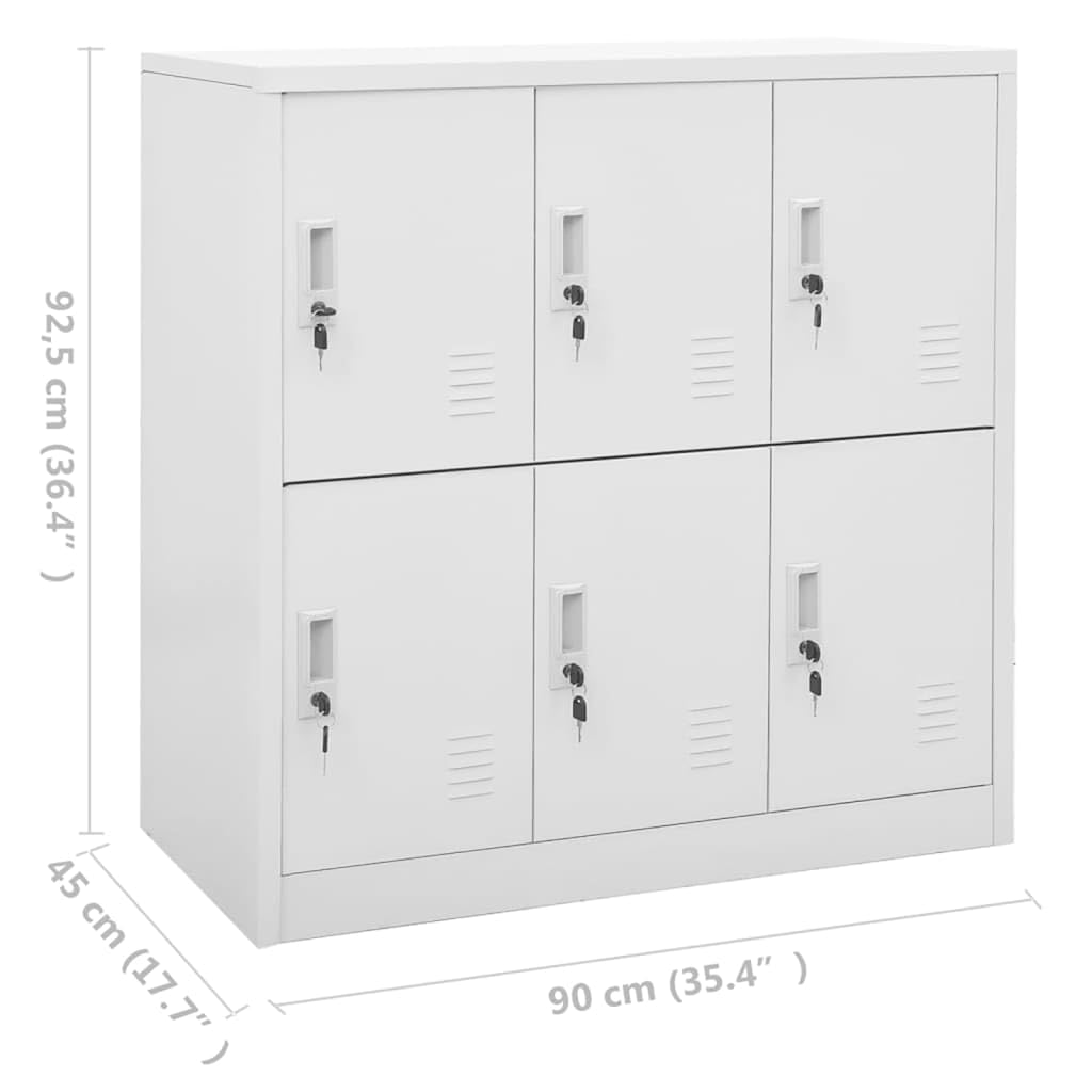 Armadio per archiviazione Armadio multifunzionale Armadio portaoggetti Armadietto con Chiave Grigio Chiaro 90x45x92,5 cm in Acciaio Adatto per camera da letto, soggiorno, ufficio