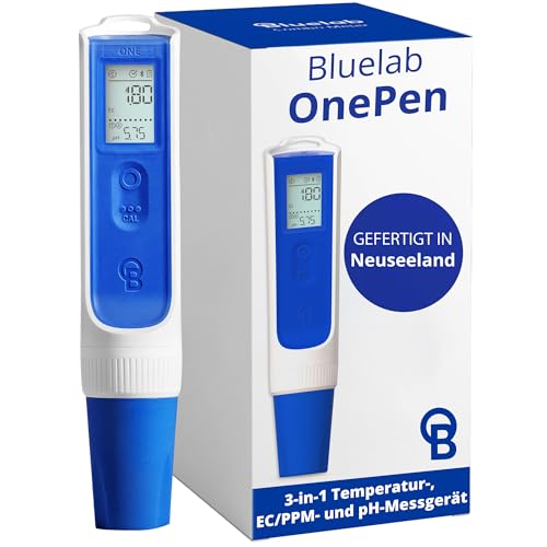 Bluelab OnePen - ein 3-in-1 Temperatur-, EC/PPM- und pH-Messgerät, blitzschnelle Messwerte - Bluetooth-Datenaustausch & In-App-Tracking - austauschbare Sonde
