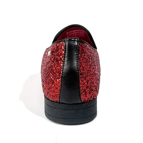 ALLY UNION MAKE FORCE Mens Glitter Loafers Dress Slip on Party Wedding Penny Smoking Sparkly Shoes4