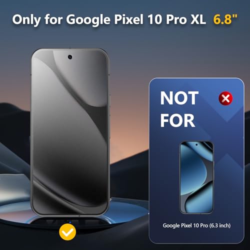Image of [2+2 Pack for Google Pixel 10 Pro XL Matte Screen Protector + Camera Lens Protector, Anti-Glare, 9H Tempered Glass, Fingerprint Unlocking, Bubble Free
