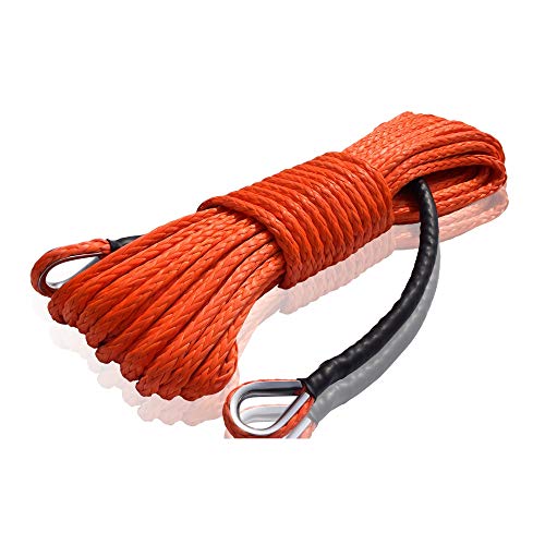 lxxiulirzeu Accesorios cabestrante 10mm * 26m Naranja sintético Torno de Cable de...