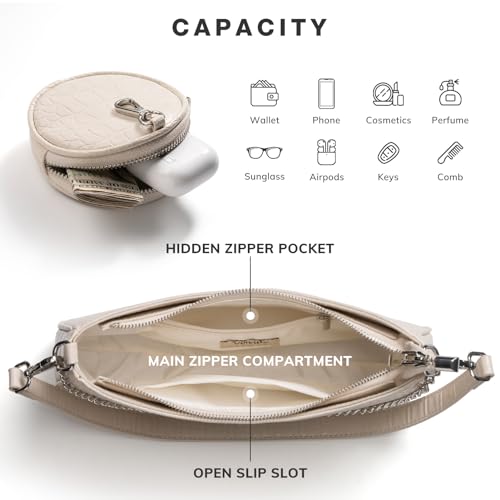 Shoulder Bag for Women Leather Small Purse Crocodile Pattern Clutch handbags with Exterior Coin Purse4