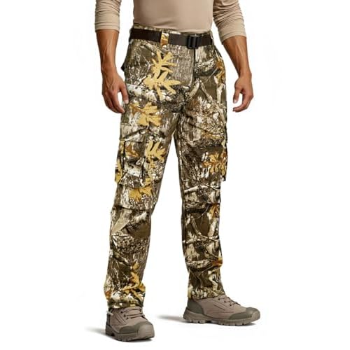 GINGTTO Men's Hunting Pants Camo Cargo Tactical Pants Lightweight Insulated Clothes Brush Jungle Camo 38