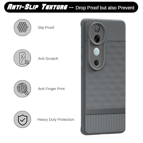 Image of Shockproof Case for Vivo V40 5G / V40 Pro 5G | Full Camera Protection | TPU Flexible Back Cover for Vivo V40 5G / V40 Pro 5G (Graphite Grey)