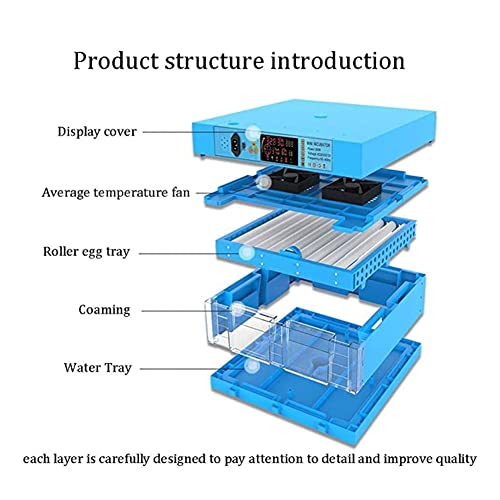 WONOOS Inkubator Brutmaschine Inkubator, Digital Automatic Hatcher Brutkasten Für Hühner, Enten, Gänse Und Tauben,Four… – Bild 3