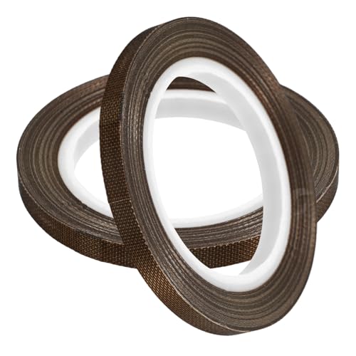 Veemoon Cinta de Ptfe para Selladora al Vacío Manual, Resistente a Altas Temperaturas, Aislante Térmica, Grosor 0,13 Mm, Ancho 5 Mm, Longitud 10 M, 2 Unidades, Cinta Selladora de Repuesto