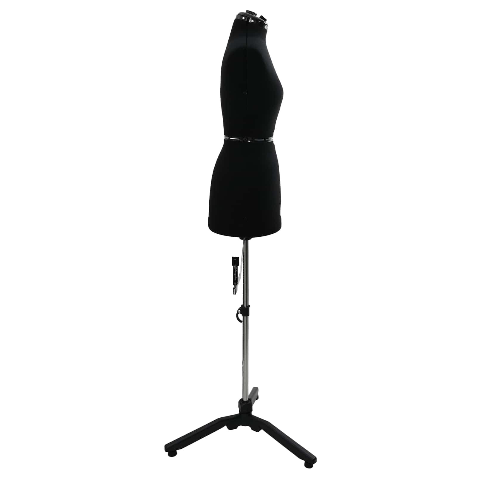 Manekin krawiecki damski, regulowany z aksamitnym obiciem, regulacja wysokości 95-160 cm, tors do krawiectwa i modnego wzornictwa, czarny rozmiar S