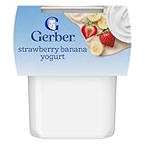 Gerber Stage 3 Baby Food, Strawberry Banana Yogurt Puree Tubs, Baby Puree, 2 Count 4oz (Pack of 8)