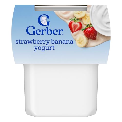 Gerber Stage 3 Baby Food, Strawberry Banana Yogurt Puree Tubs,
