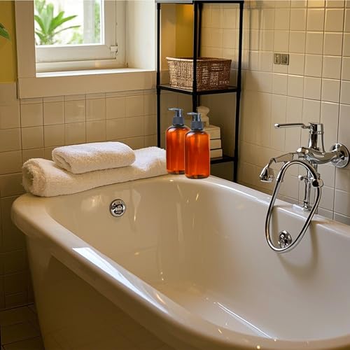 24 PCS Pump Bottles Lotion Dispenser, 8oz/250ml Plastic Dispenser Portable Bottle Reusable Leak Proof Pump Bottle for Shampoo, Hair Conditioner, Kitchen, Bathroom, Travel4